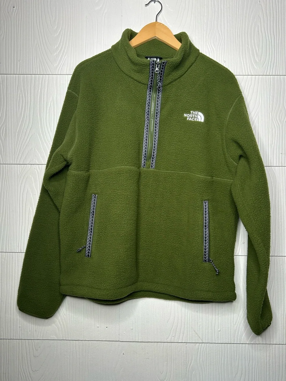 The North Face Olive Green Half-Zip Fleece Pullover